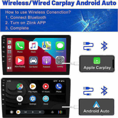 Radio de automóviles universal Android 12 de 10,1 pulgadas con pantalla táctil IPS y cámara AHD 1080P