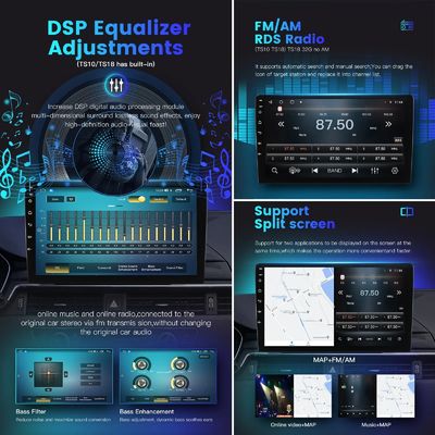 Autoradio universal de automóviles de 9 pulgadas con pantalla táctil Android OS y sistema de navegación GPS