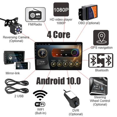 9 pulgadas Android 12 Car Multimedia Player Administrador de archivos 2 32G GPS navegación Wifi Radio automática