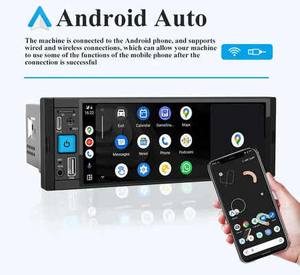 Car Radio Wireless Carplay 1Din MP5 Player con FM/AM/RDS Multimedia y Bluetooth