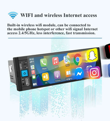 Car Radio Wireless Carplay 1Din MP5 Player con FM/AM/RDS Multimedia y Bluetooth