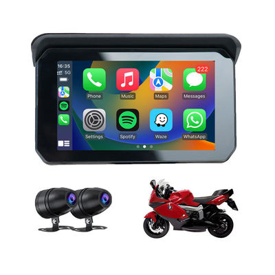 IP67 impermeable 5 pulgadas IPS pantalla motocicleta Carplay GPS navegador 2 en 1 inalámbrico Apple Car-play Android Auto