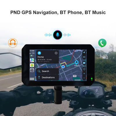 IP67 impermeable 5 pulgadas IPS pantalla motocicleta Carplay GPS navegador 2 en 1 inalámbrico Apple Car-play Android Auto