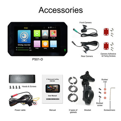 IP67 impermeable 5 pulgadas IPS pantalla motocicleta Carplay GPS navegador 2 en 1 inalámbrico Apple Car-play Android Auto