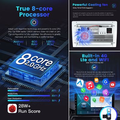 9" Android Radio de coches GPS 1280*720 8-Core 6 128GB 4G Carplay DSP/RDS Jugador de DVD para coches