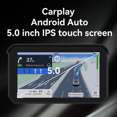 Navegación de motocicleta portátil GPS 5 pulgadas Apple Carplay inalámbrico y Android Auto