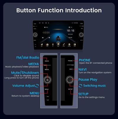 Full Fit Display Screen Car Stereo 8Core TS18 Multimedia Player para el ajuste universal del automóvil
