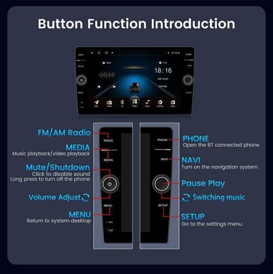 Universal Built-in WiFi 9/10 pulgadas Android 11.0 reproductor multimedia de automóviles para Toyota Nissan
