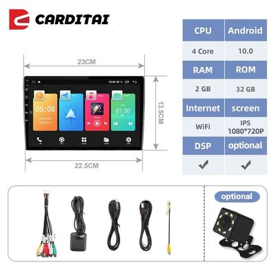 10.1 pulgadas de pantalla táctil 2 Din Radio de coche con Android OS DSP Función y BT navegación