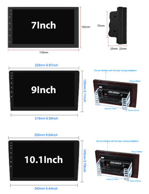 7/8/9/10/12/13 pulgadas Wireless CarPlay Android Player con navegación GPS 2DIN incorporada