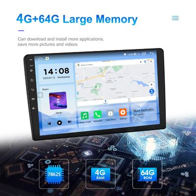 Pantalla QLED Android 9/10 pulgadas 4G RAM 64G ROM Double Din MP5 Player para automóviles con interfaz de usuario personalizada