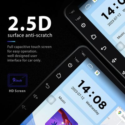 Pantalla QLED Android 9/10 pulgadas 4G RAM 64G ROM Double Din MP5 Player para automóviles con interfaz de usuario personalizada