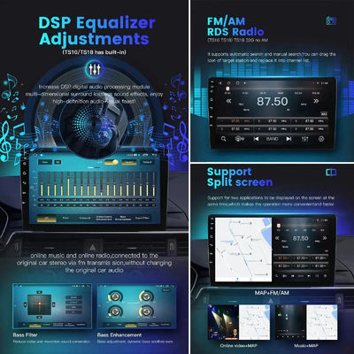 Radio universal de 9 pulgadas para automóviles con Carplay y Android Auto Android 12 4 64G pantalla IPS